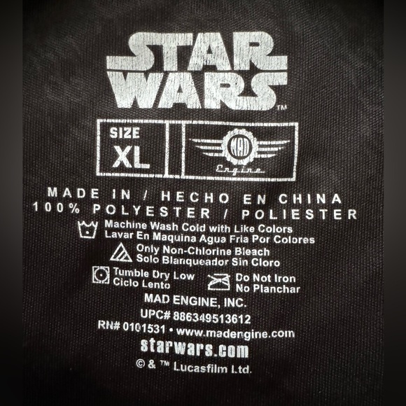 Star Wars Darth Vader size XL, tech style t-shirt fabric, Funko Pop look, VGUC - Picture 9 of 10